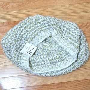 Accessory Collective Infinity Scarf, white/ gold/ silver color